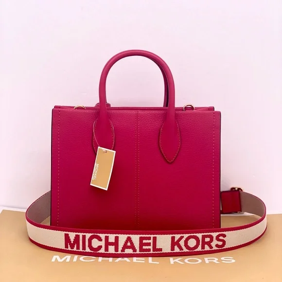 MICHAEL KORS Mirella Small Pebbled Leather
Crossbody Bag Tote Electric Pink - Picture 3 of 12